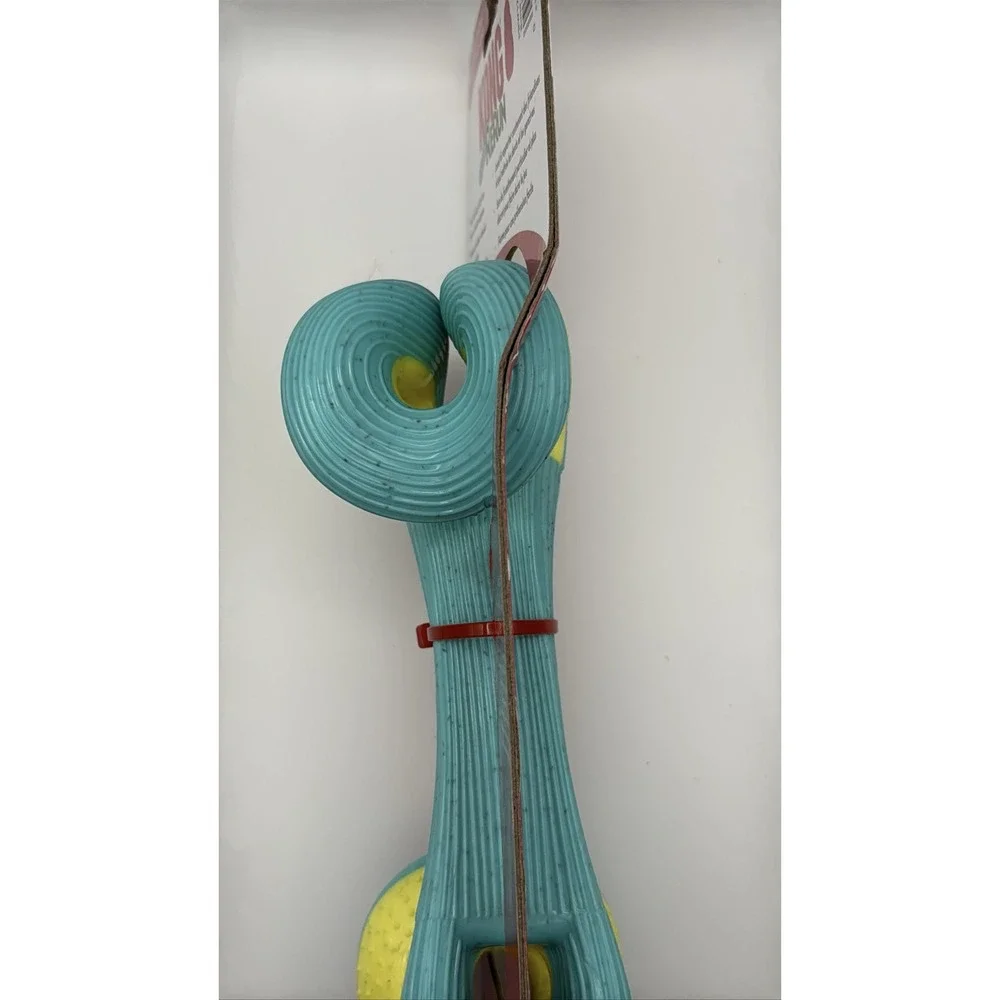KONG Rerun Whoosh Bone Dog Toy M/L Treat Holding Fetch Teal Yellow PRW12